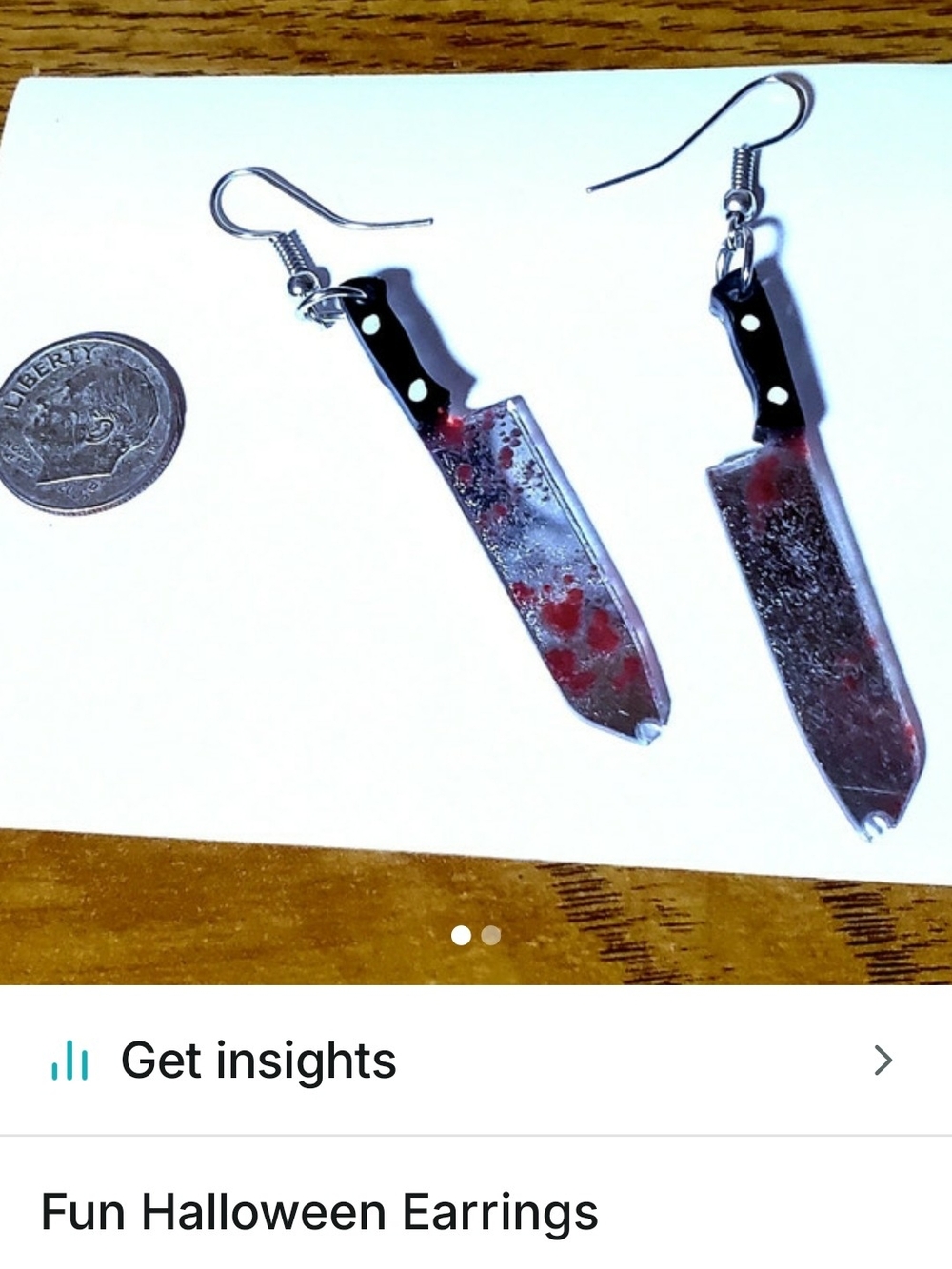 Spirit Bloody Knife Dangle Earrings - Black & Red